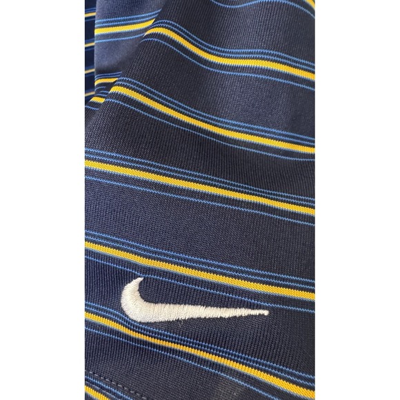 Nike Golf Standard Fit Mens Size XL Polo Shirt Navy Blue Stripes Fit Dry - Picture 7 of 8